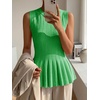 image:imageCicy Bell Womens Pleated Peplum Tank Tops Fitted Blouses Fall Sweaters  Babydoll Tops for WomenFitted Ribbed KnitCrew NeckSummer Sleeveless VestsBusiness CasualGoing Out Trendy OutfitGreen