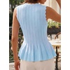 image:imageCicy Bell Womens Pleated Peplum Tank Tops Fitted Blouses Fall Sweaters  Babydoll Tops for WomenFitted Ribbed KnitCrew NeckSummer Sleeveless VestsBusiness CasualGoing Out Trendy OutfitCute Sky Blue