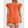 image:imageCicy Bell Womens Ruffle Cap Sleeve TShirts Dressy Casual Summer Lace Tank Tops Crewneck Cute Basic TeeBrick Red