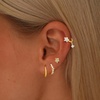 image:imageCicy Bell 18K Gold Plated Hoop Earrings Sets for Women Cubic Zirconia Dainty Trendy Cute Small Stacks Stud Earrings for Multiple PiercingsStyle Gold B