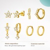 image:imageCicy Bell 18K Gold Plated Hoop Earrings Sets for Women Cubic Zirconia Dainty Trendy Cute Small Stacks Stud Earrings for Multiple PiercingsStyle Gold B