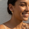 image:imageCicy Bell 18K Gold Plated Hoop Earrings Sets for Women Cubic Zirconia Dainty Trendy Cute Small Stacks Stud Earrings for Multiple PiercingsStyle Gold B