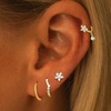 image:imageCicy Bell 18K Gold Plated Hoop Earrings Sets for Women Cubic Zirconia Dainty Trendy Cute Small Stacks Stud Earrings for Multiple PiercingsStyle Gold B