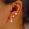 image:imageCicy Bell 18K Gold Plated Hoop Earrings Sets for Women Cubic Zirconia Dainty Trendy Cute Small Stacks Stud Earrings for Multiple PiercingsStyle Gold C