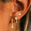 image:imageCicy Bell 18K Gold Plated Hoop Earrings Sets for Women Cubic Zirconia Dainty Trendy Cute Small Stacks Stud Earrings for Multiple PiercingsStyle Gold C