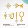 image:imageCicy Bell 18K Gold Plated Hoop Earrings Sets for Women Cubic Zirconia Dainty Trendy Cute Small Stacks Stud Earrings for Multiple PiercingsStyle Gold C