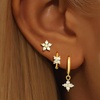image:imageCicy Bell 18K Gold Plated Hoop Earrings Sets for Women Cubic Zirconia Dainty Trendy Cute Small Stacks Stud Earrings for Multiple PiercingsStyle Gold C