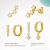 image:imageCicy Bell 18K Gold Plated Hoop Earrings Sets for Women Cubic Zirconia Dainty Trendy Cute Small Stacks Stud Earrings for Multiple PiercingsStyle Gold D