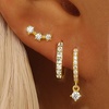 image:imageCicy Bell 18K Gold Plated Hoop Earrings Sets for Women Cubic Zirconia Dainty Trendy Cute Small Stacks Stud Earrings for Multiple PiercingsStyle Gold D