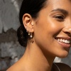 image:imageCicy Bell 18K Gold Plated Hoop Earrings Sets for Women Cubic Zirconia Dainty Trendy Cute Small Stacks Stud Earrings for Multiple PiercingsStyle Gold E