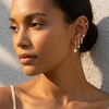 image:imageCicy Bell 18K Gold Plated Hoop Earrings Sets for Women Cubic Zirconia Dainty Trendy Cute Small Stacks Stud Earrings for Multiple PiercingsStyle Gold E
