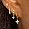 image:imageCicy Bell 18K Gold Plated Hoop Earrings Sets for Women Cubic Zirconia Dainty Trendy Cute Small Stacks Stud Earrings for Multiple PiercingsStyle Gold E