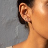 image:imageCicy Bell Dangle Chain Earrings For Women 18k Gold Plated Stack Earrings  Hypoallergenic Cubic Zirconia Stud EarringS Trendy Jewelry Huggie Hoops Dainty Lightweight Earrings For GiftStyle D