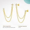 image:imageCicy Bell Dangle Chain Earrings For Women 18k Gold Plated Stack Earrings  Hypoallergenic Cubic Zirconia Stud EarringS Trendy Jewelry Huggie Hoops Dainty Lightweight Earrings For GiftStyle C