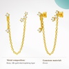image:imageCicy Bell Dangle Chain Earrings For Women 18k Gold Plated Stack Earrings  Hypoallergenic Cubic Zirconia Stud EarringS Trendy Jewelry Huggie Hoops Dainty Lightweight Earrings For GiftStyle D