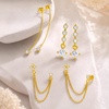 image:imageCicy Bell Dangle Chain Earrings For Women 18k Gold Plated Stack Earrings  Hypoallergenic Cubic Zirconia Stud EarringS Trendy Jewelry Huggie Hoops Dainty Lightweight Earrings For GiftStyle B