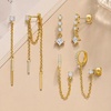 image:imageCicy Bell Dangle Chain Earrings For Women 18k Gold Plated Stack Earrings  Hypoallergenic Cubic Zirconia Stud EarringS Trendy Jewelry Huggie Hoops Dainty Lightweight Earrings For GiftStyle E