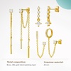 image:imageCicy Bell Dangle Chain Earrings For Women 18k Gold Plated Stack Earrings  Hypoallergenic Cubic Zirconia Stud EarringS Trendy Jewelry Huggie Hoops Dainty Lightweight Earrings For GiftStyle E