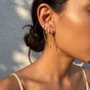 image:imageCicy Bell Dangle Chain Earrings For Women 18k Gold Plated Stack Earrings  Hypoallergenic Cubic Zirconia Stud EarringS Trendy Jewelry Huggie Hoops Dainty Lightweight Earrings For GiftStyle E