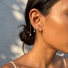 image:imageCicy Bell Dangle Chain Earrings For Women 18k Gold Plated Stack Earrings  Hypoallergenic Cubic Zirconia Stud EarringS Trendy Jewelry Huggie Hoops Dainty Lightweight Earrings For GiftStyle B