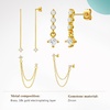 image:imageCicy Bell Dangle Chain Earrings For Women 18k Gold Plated Stack Earrings  Hypoallergenic Cubic Zirconia Stud EarringS Trendy Jewelry Huggie Hoops Dainty Lightweight Earrings For GiftStyle B