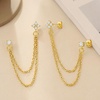 image:imageCicy Bell Dangle Chain Earrings For Women 18k Gold Plated Stack Earrings  Hypoallergenic Cubic Zirconia Stud EarringS Trendy Jewelry Huggie Hoops Dainty Lightweight Earrings For GiftStyle C