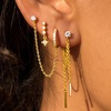 image:imageCicy Bell Dangle Chain Earrings For Women 18k Gold Plated Stack Earrings  Hypoallergenic Cubic Zirconia Stud EarringS Trendy Jewelry Huggie Hoops Dainty Lightweight Earrings For GiftStyle E