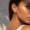 image:imageCicy Bell Dangle Chain Earrings For Women 18k Gold Plated Stack Earrings  Hypoallergenic Cubic Zirconia Stud EarringS Trendy Jewelry Huggie Hoops Dainty Lightweight Earrings For GiftStyle C