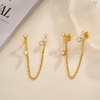 image:imageCicy Bell Dangle Chain Earrings For Women 18k Gold Plated Stack Earrings  Hypoallergenic Cubic Zirconia Stud EarringS Trendy Jewelry Huggie Hoops Dainty Lightweight Earrings For GiftStyle D