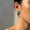 image:imageCicy Bell Women Flower Earrings 18k Gold Plated 925 Silver Post Earrings  Hypoallergenic 925 Sterling Silver Post Colorful Cubic Zirconia Stud Earrings Floral Jewelry Gift For HerFloral Blue