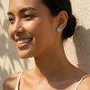 image:imageCicy Bell Women Flower Earrings 18k Gold Plated 925 Silver Post Earrings  Hypoallergenic 925 Sterling Silver Post Colorful Cubic Zirconia Stud Earrings Floral Jewelry Gift For HerBlue