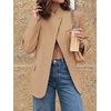 image:imageCicy Bell Women Plaid Blazer Business Stand Collar Open Front Suit Jacket  One Button Casual Trendy Work Office Fall Spring Suit Blazer Long Sleeve Button Cuff Front Flap Pockets Back SplitDark Khaki