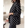 image:imageCicy Bell Women Plaid Blazer Business Stand Collar Open Front Suit Jacket  One Button Casual Trendy Work Office Fall Spring Suit Blazer Long Sleeve Button Cuff Front Flap Pockets Back SplitPolka Dotsblack