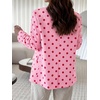image:imageCicy Bell Women Plaid Blazer Business Stand Collar Open Front Suit Jacket  One Button Casual Trendy Work Office Fall Spring Suit Blazer Long Sleeve Button Cuff Front Flap Pockets Back SplitPolka Dotspink
