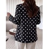 image:imageCicy Bell Women Plaid Blazer Business Stand Collar Open Front Suit Jacket  One Button Casual Trendy Work Office Fall Spring Suit Blazer Long Sleeve Button Cuff Front Flap Pockets Back SplitPolka Dotsblack
