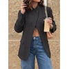 image:imageCicy Bell Women Plaid Blazer Business Stand Collar Open Front Suit Jacket  One Button Casual Trendy Work Office Fall Spring Suit Blazer Long Sleeve Button Cuff Front Flap Pockets Back SplitStripedblack