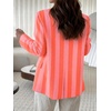 image:imageCicy Bell Women Plaid Blazer Business Stand Collar Open Front Suit Jacket  One Button Casual Trendy Work Office Fall Spring Suit Blazer Long Sleeve Button Cuff Front Flap Pockets Back SplitColor Blockpinkish Orange