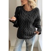image:imageCicy Bell Womens Oversized Cable Knit Sweaters Fall Casual Long Sleeve Crewneck Chunky Loose Fit Pullover TopsBlack
