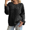 image:imageCicy Bell Womens Oversized Cable Knit Sweaters Fall Casual Long Sleeve Crewneck Chunky Loose Fit Pullover TopsBlack