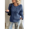 image:imageCicy Bell Womens Oversized Cable Knit Sweaters Fall Casual Long Sleeve Crewneck Chunky Loose Fit Pullover TopsNavy