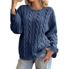 image:imageCicy Bell Womens Oversized Cable Knit Sweaters Fall Casual Long Sleeve Crewneck Chunky Loose Fit Pullover TopsNavy
