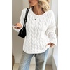 image:imageCicy Bell Womens Oversized Cable Knit Sweaters Fall Casual Long Sleeve Crewneck Chunky Loose Fit Pullover TopsWhite