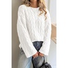 image:imageCicy Bell Womens Oversized Cable Knit Sweaters Fall Casual Long Sleeve Crewneck Chunky Loose Fit Pullover TopsWhite