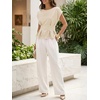 image:imageCicy Bell Womens Peplum Tops Summer Babydoll TShirts Dressy Casual Blouse  Crew NeckCap SleevePleatedBusiness CasualWork Office TeesTrendy FashionElegant Ladies Solid ShirtsFormal OutfitsLight Khaki