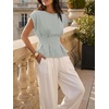image:imageCicy Bell Womens Peplum Tops Summer Babydoll TShirts Dressy Casual Blouse  Crew NeckCap SleevePleatedBusiness CasualWork Office TeesTrendy FashionElegant Ladies Solid ShirtsFormal OutfitsLight Grey