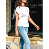image:imageCicy Bell Womens Peplum Tops Summer Babydoll TShirts Dressy Casual Blouse  Crew NeckCap SleevePleatedBusiness CasualWork Office TeesTrendy FashionElegant Ladies Solid ShirtsFormal OutfitsWhite