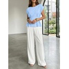 image:imageCicy Bell Womens Peplum Tops Summer Babydoll TShirts Dressy Casual Blouse  Crew NeckCap SleevePleatedBusiness CasualWork Office TeesTrendy FashionElegant Ladies Solid ShirtsFormal OutfitsLight Blue