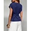 image:imageCicy Bell Womens Peplum Tops Summer Babydoll TShirts Dressy Casual Blouse  Crew NeckCap SleevePleatedBusiness CasualWork Office TeesTrendy FashionElegant Ladies Solid ShirtsFormal OutfitsNavy