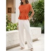 image:imageCicy Bell Womens Peplum Tops Summer Babydoll TShirts Dressy Casual Blouse  Crew NeckCap SleevePleatedBusiness CasualWork Office TeesTrendy FashionElegant Ladies Solid ShirtsFormal OutfitsBrick Red