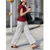image:imageCicy Bell Womens Peplum Tops Summer Babydoll TShirts Dressy Casual Blouse  Crew NeckCap SleevePleatedBusiness CasualWork Office TeesTrendy FashionElegant Ladies Solid ShirtsFormal OutfitsBurgundy